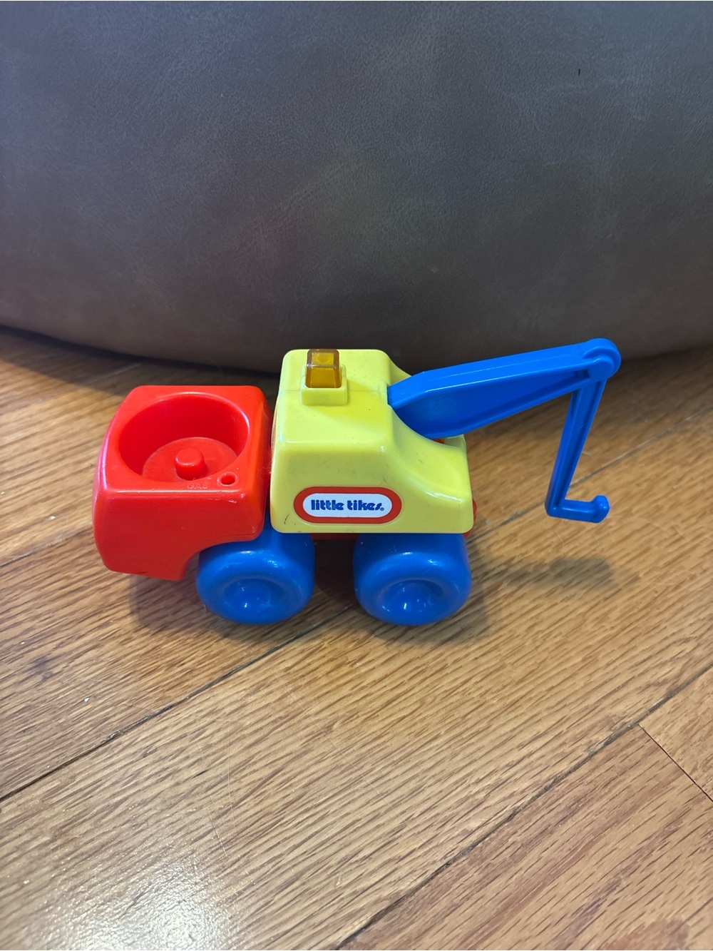 Vintage Little Tikes Tow Truck Vehicle yellow blue red plastic